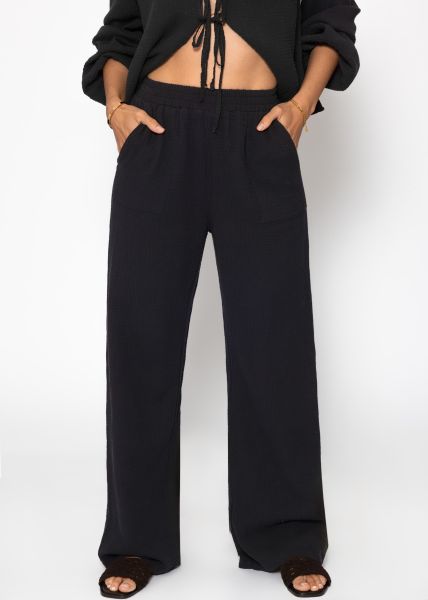 Muslin trousers - black