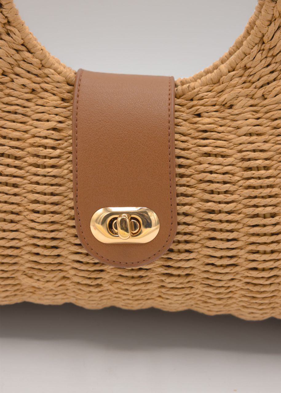 Sommertasche mit Schließe - Braun