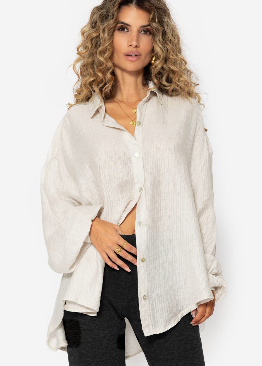 Oversize viscose blouse - light beige