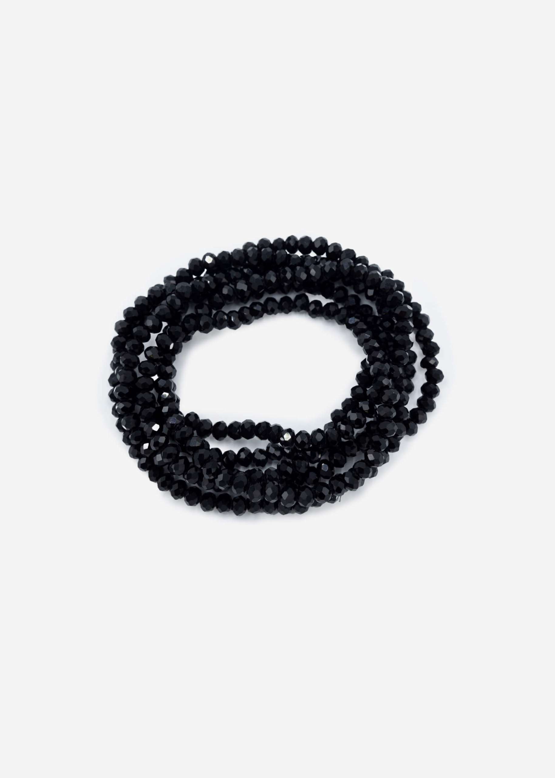 Multi-row bead bracelet - black