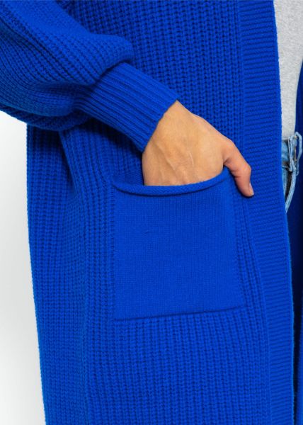 Langer super soft Cardigan mit Taschen- royalblau