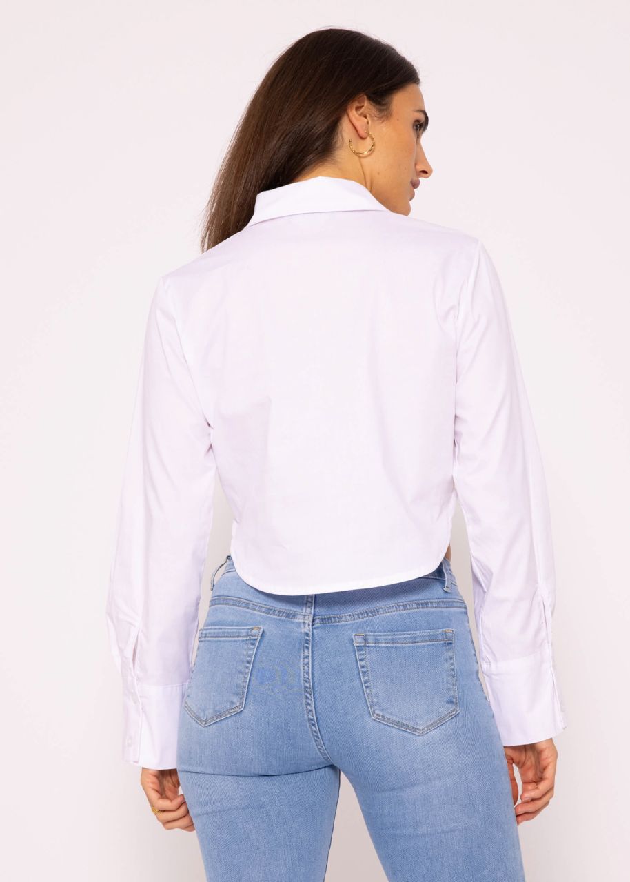 Short cotton blouse, white