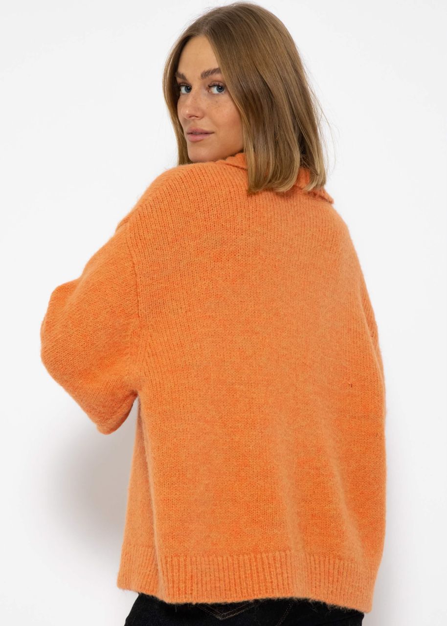 Oversize jumper with collar - apricot