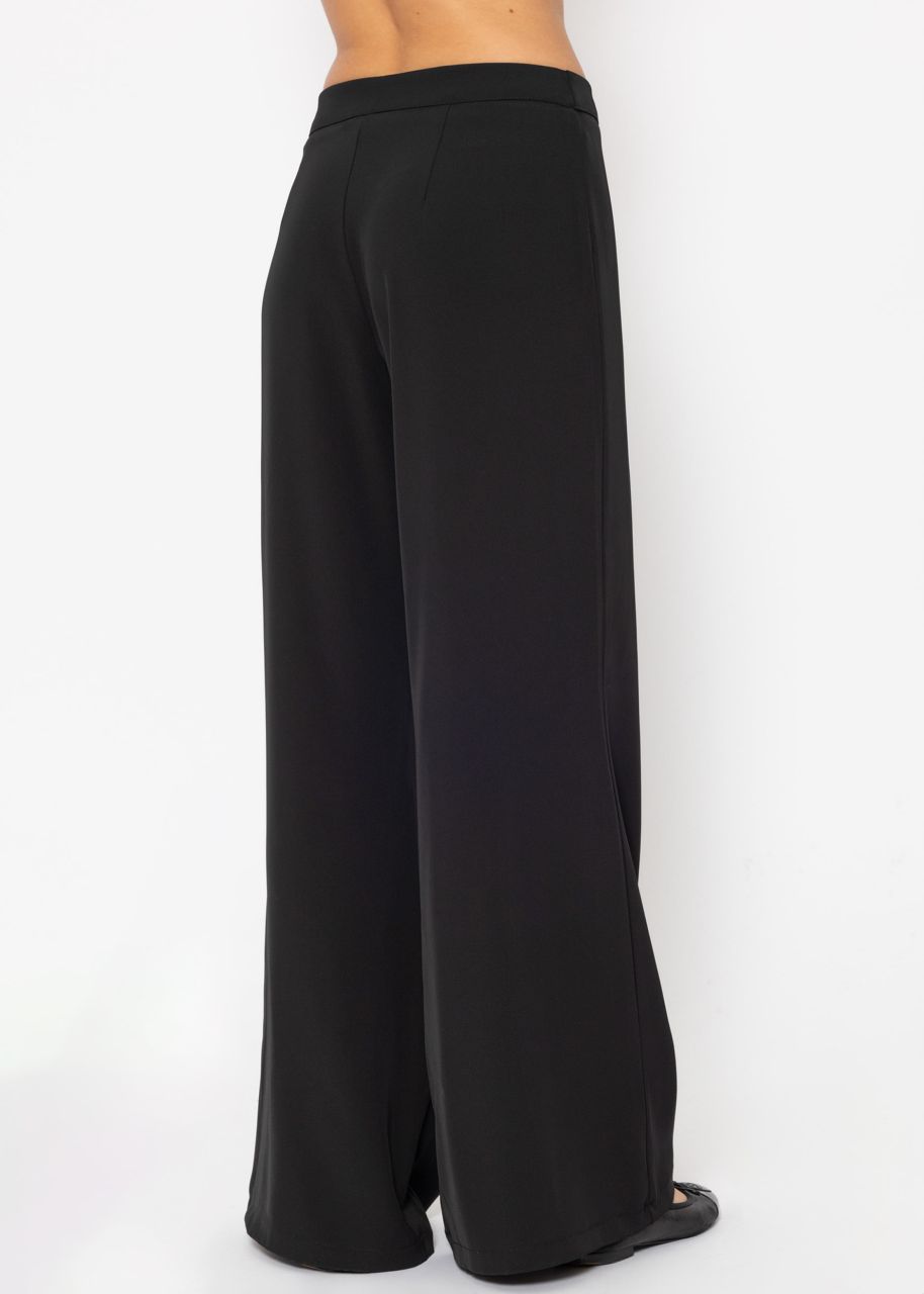 High Waist Palazzo Trousers - black