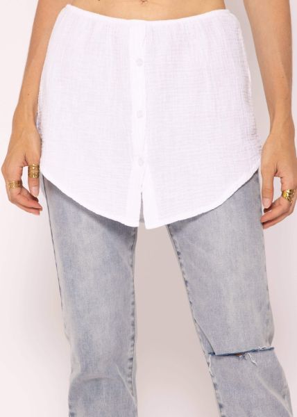 Muslin blouse skirt, white