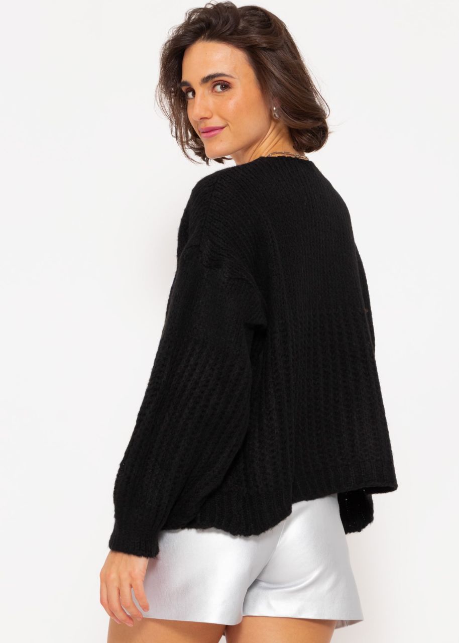 Cardigan with structure - black