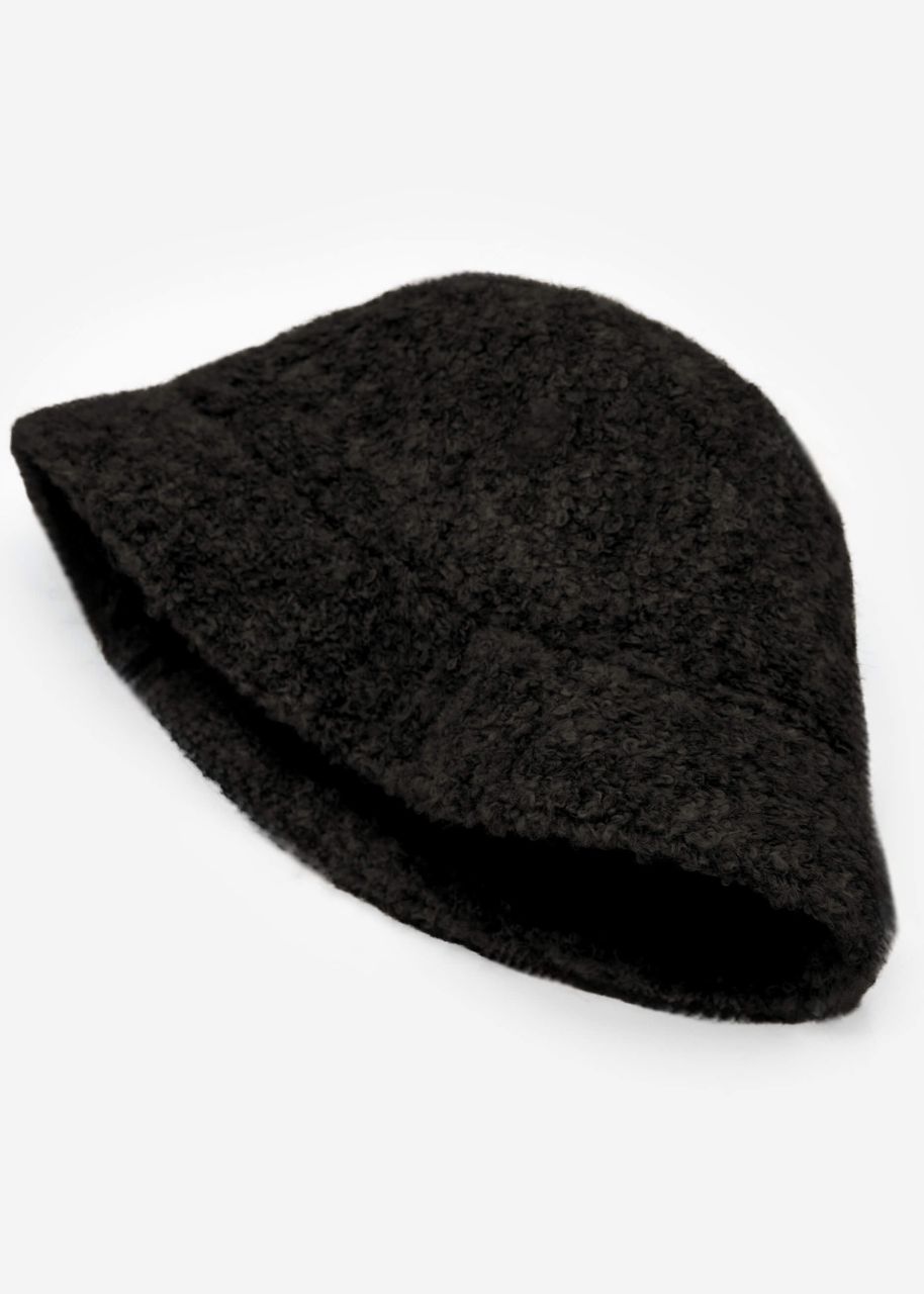 Teddy fur hat - black