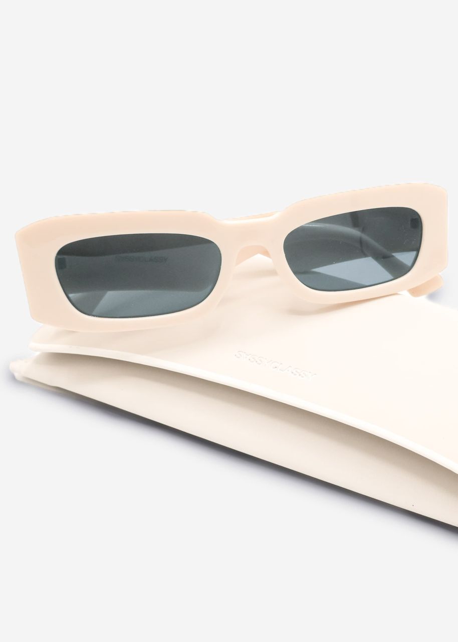 Sunglasses with wide temples - beige