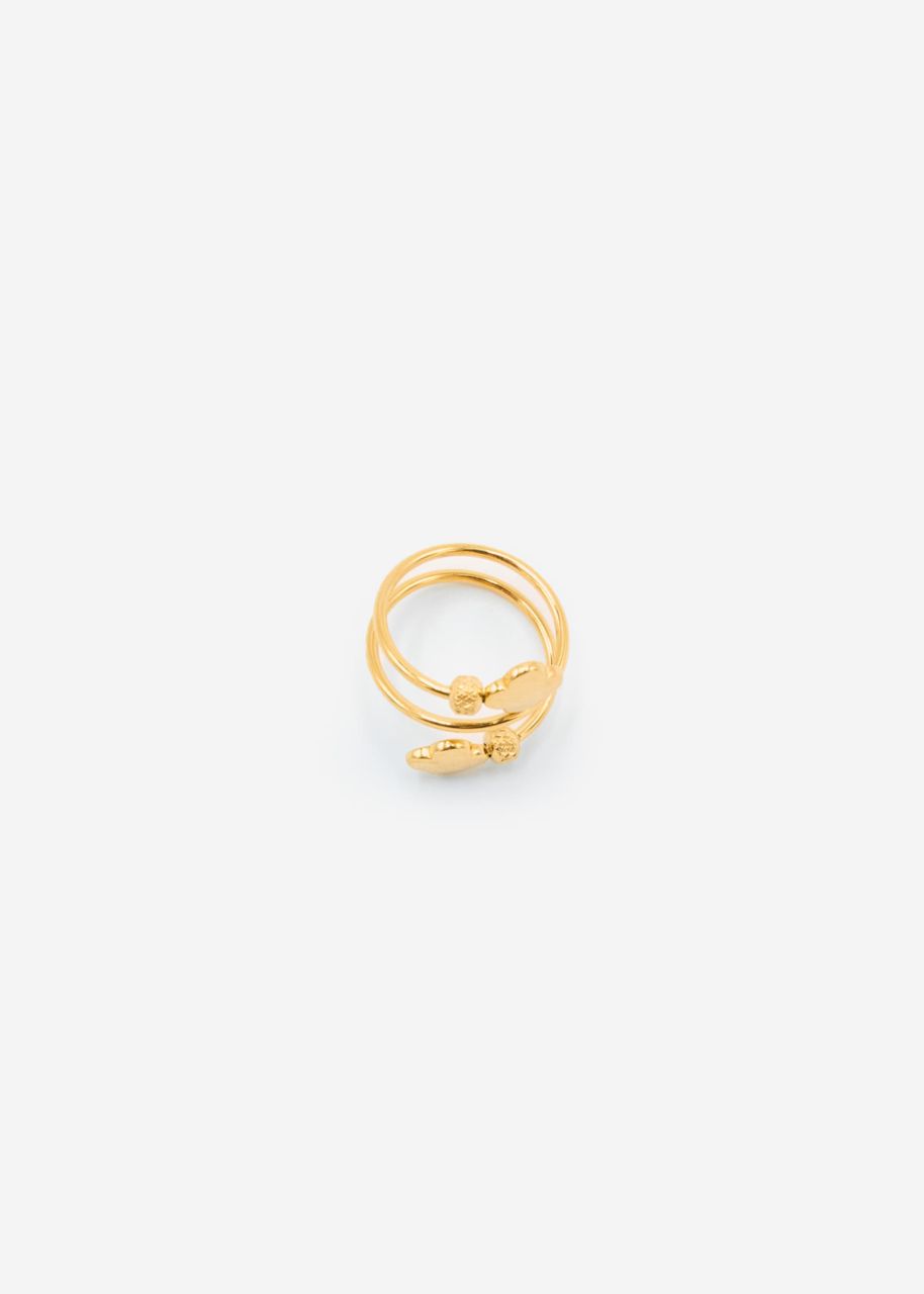 Intertwined cloverleaf ring - gold