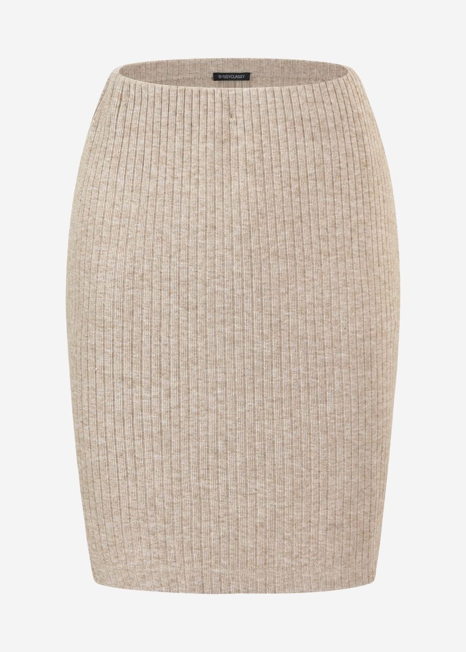 Ribbed short skirt - beige