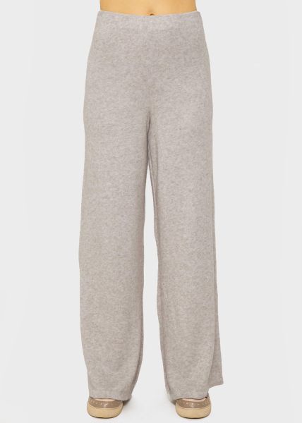 Slip-on pants, super soft, with wide leg - taupe