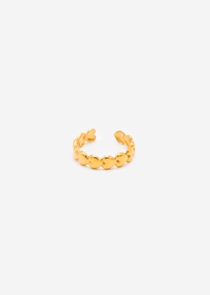 Ring with hearts - gold