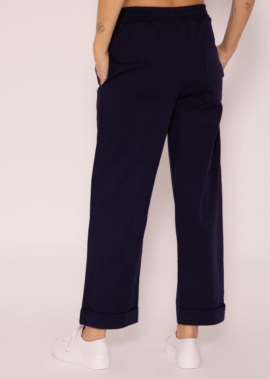 Casual cotton trousers, dark blue