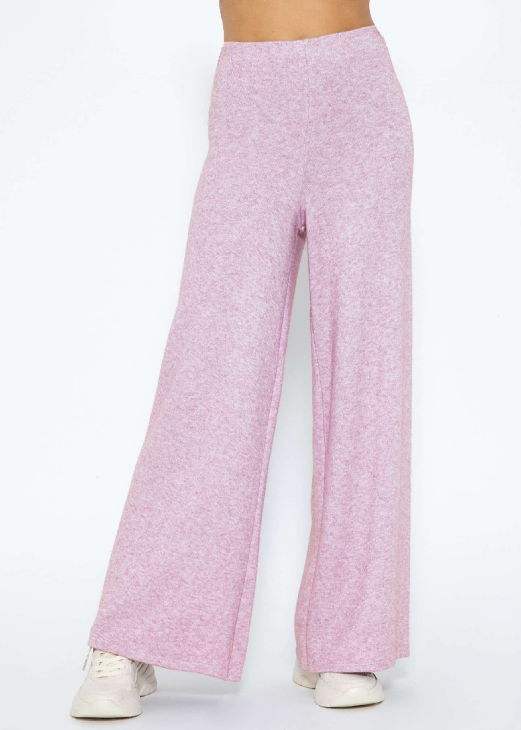 Slip-on trousers, super soft, with wide leg - lilac