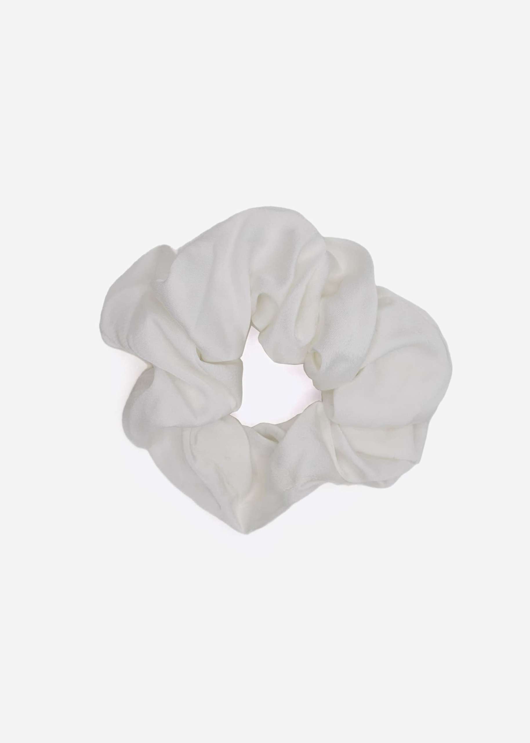 Satin scrunchie, white