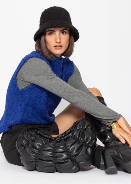 Casual knitted pullover - cobalt blue