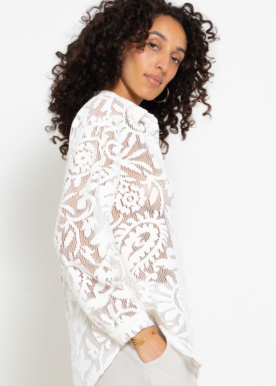 Lace blouse - offwhite