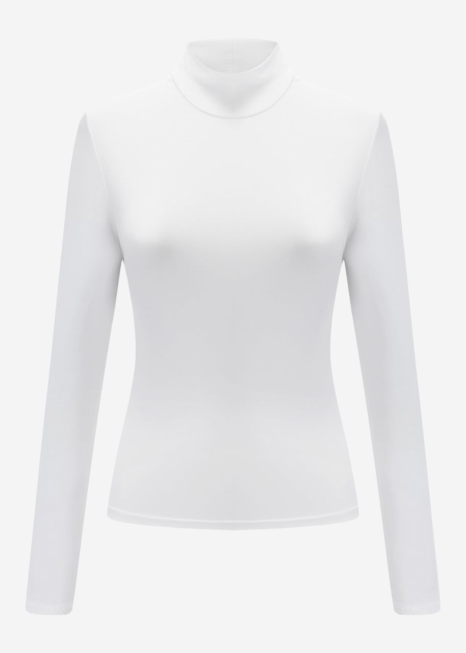 Long sleeve shirt with turtleneck - offwhite