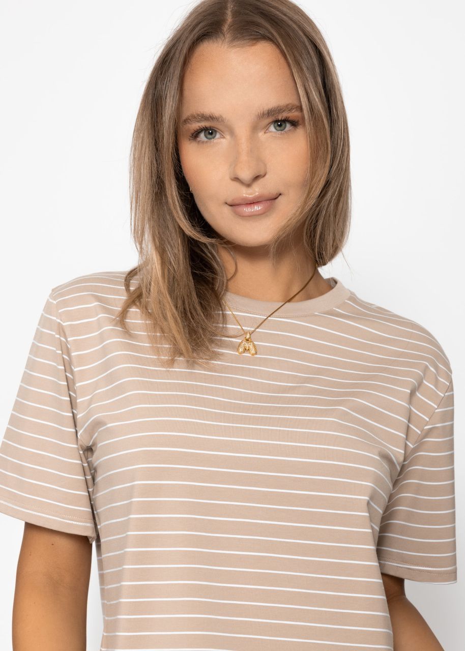 Striped T-shirt - light brown