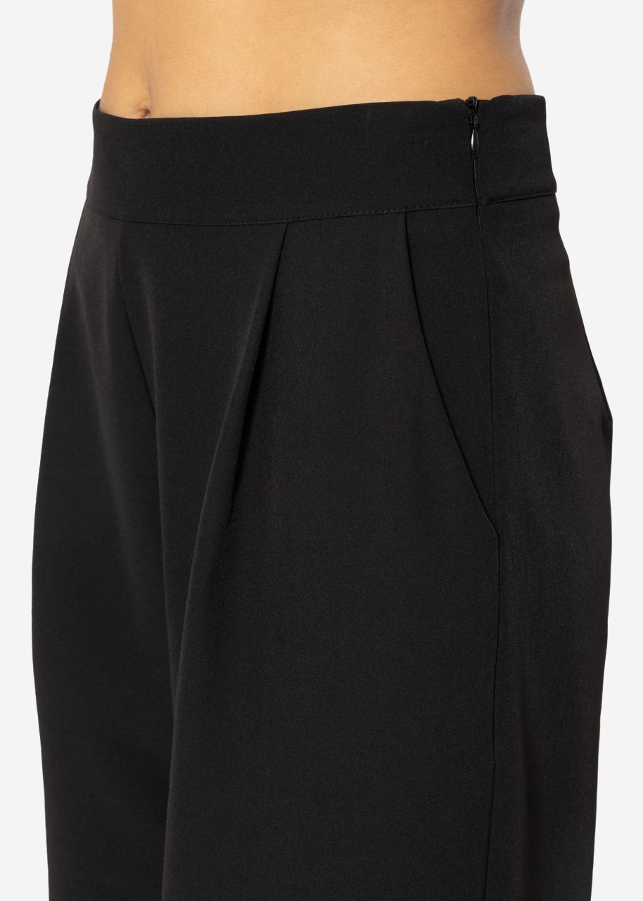 Fabric trousers with side zip - black