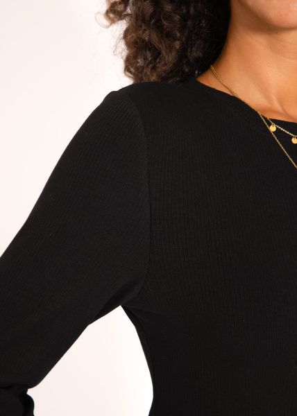 Loose long sleeve shirt - black
