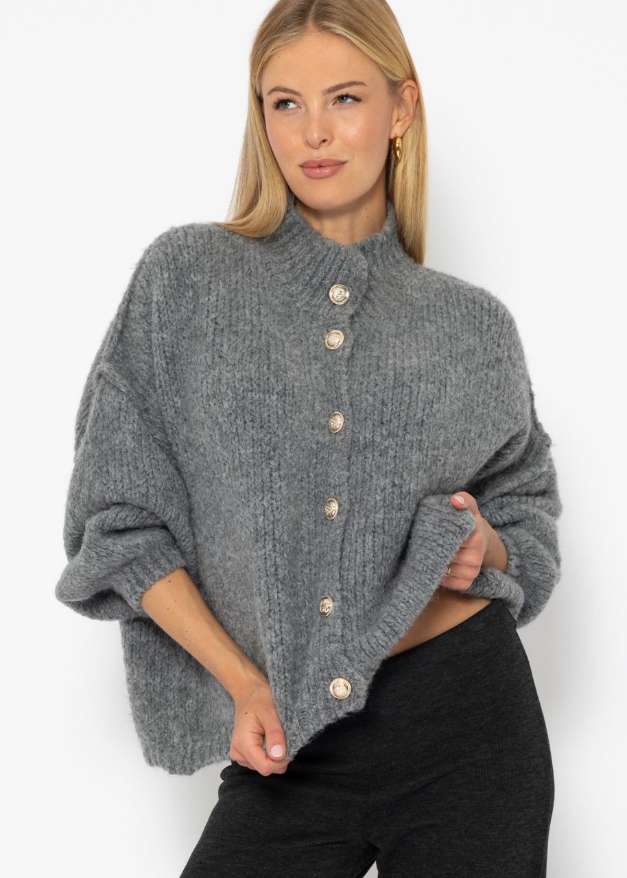 Jessica Haller Cosy oversized cardigan with buttons - grey