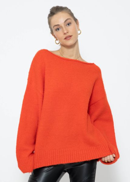 Oversize sweater - orangered