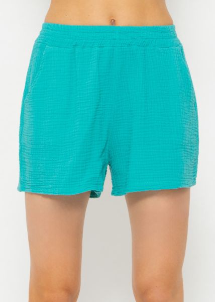 Muslin shorts, turquoise