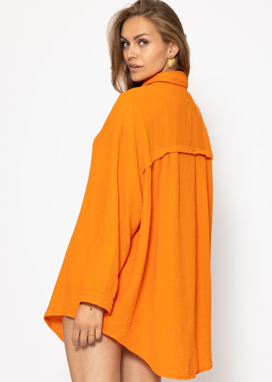 Muslin blouse oversize, orange