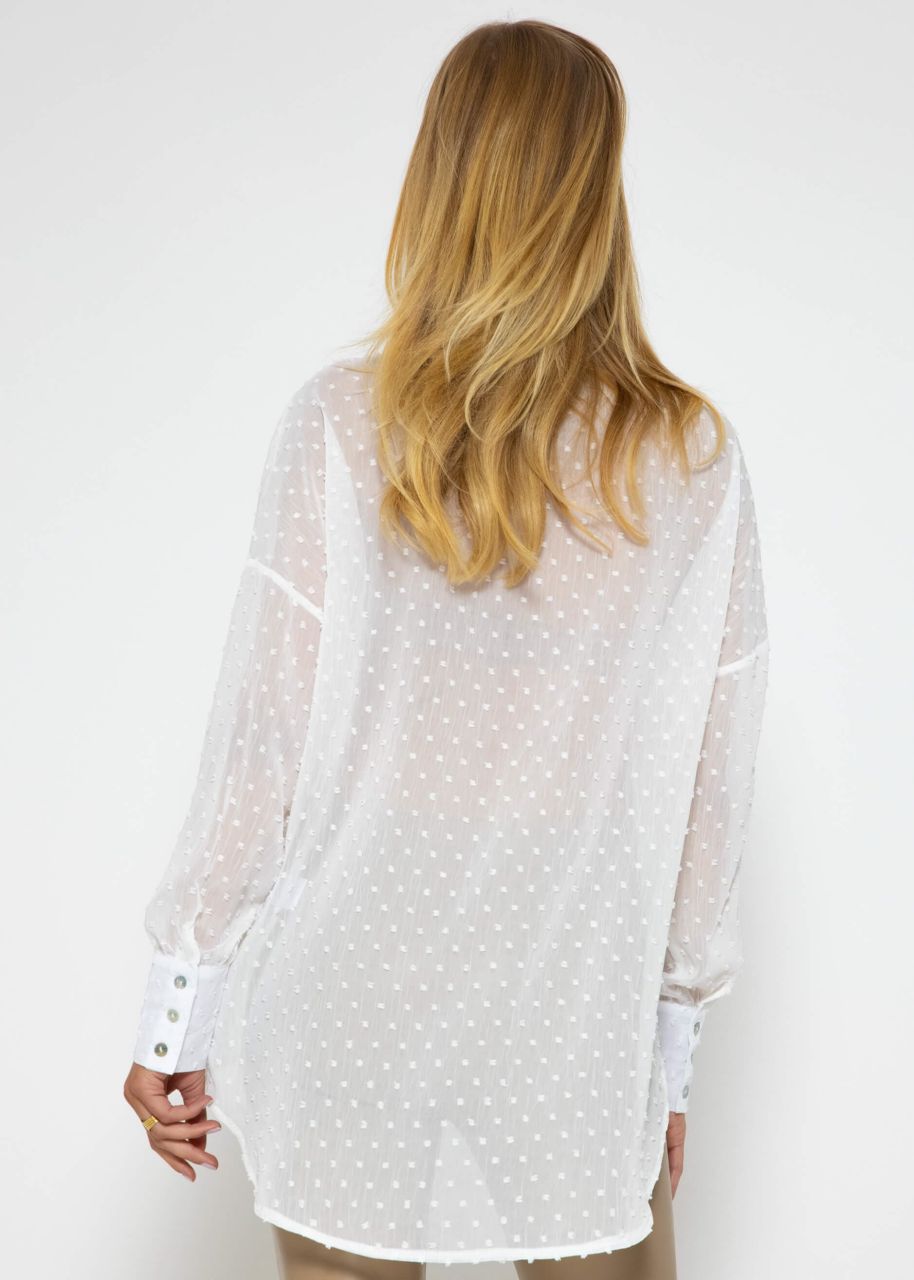 Oversize plumetis blouse, white