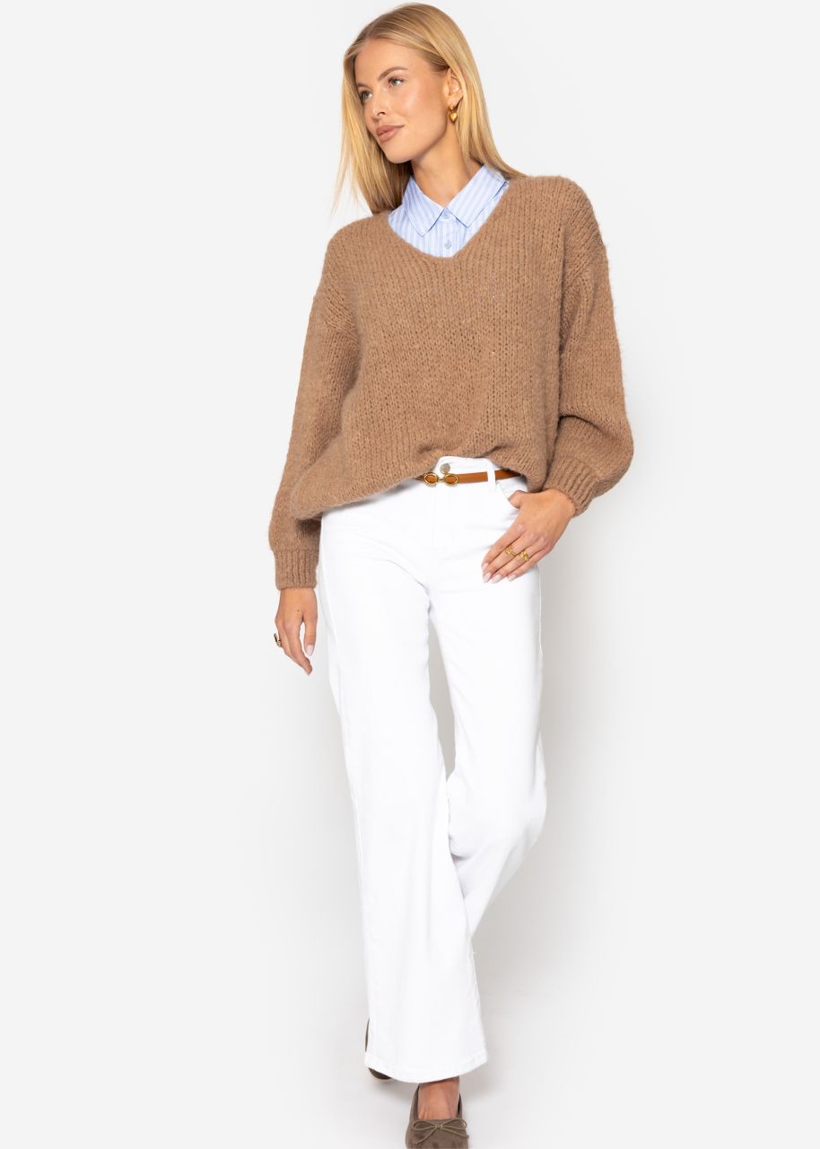 Blouse insert, striped - blue