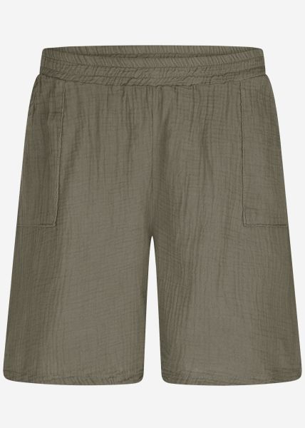 Muslin Bermuda shorts, khaki