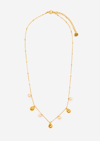 Necklace with pearls - gold