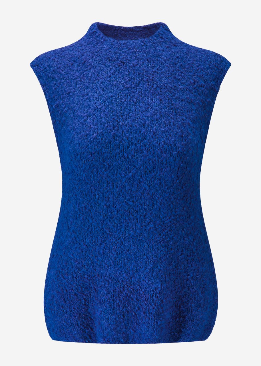 Casual knitted pullover - cobalt blue