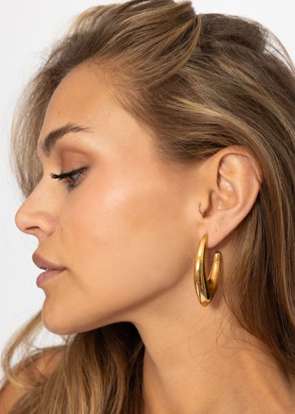 Oval stud earrings - gold