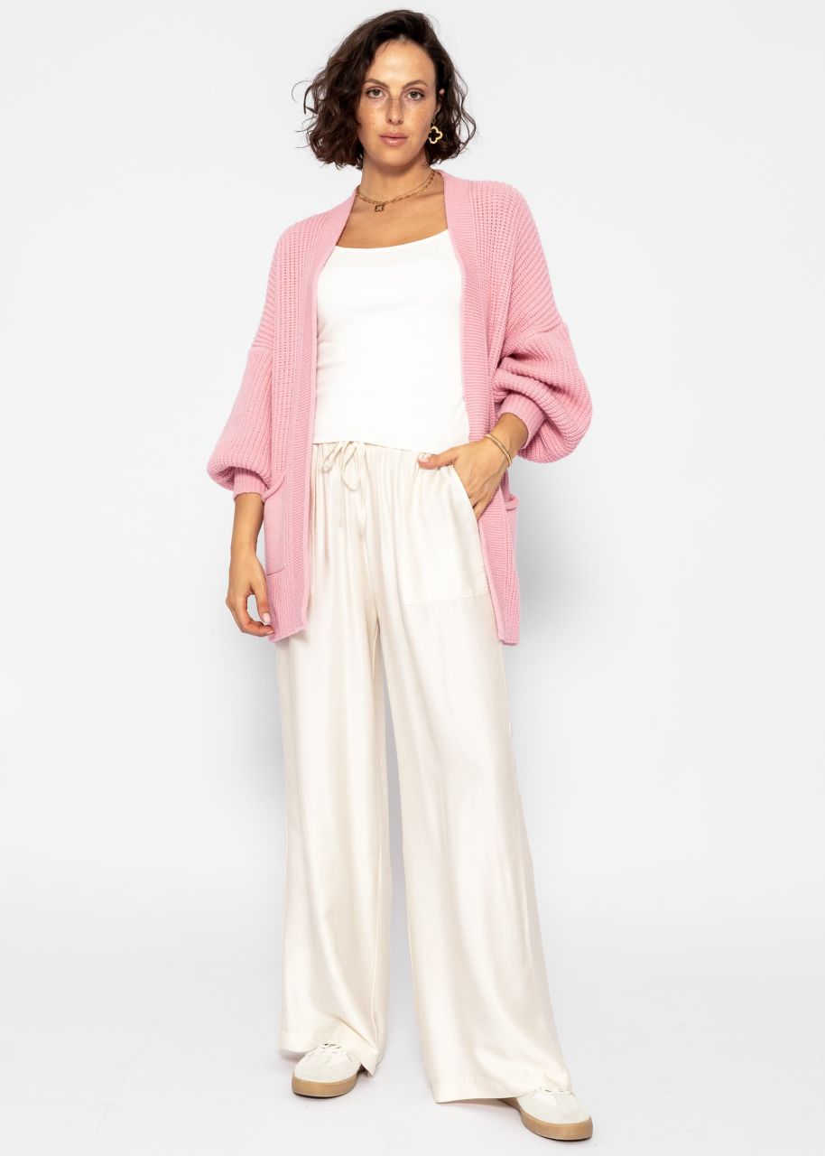 Soft Strick Cardigan mit Taschen - rosa