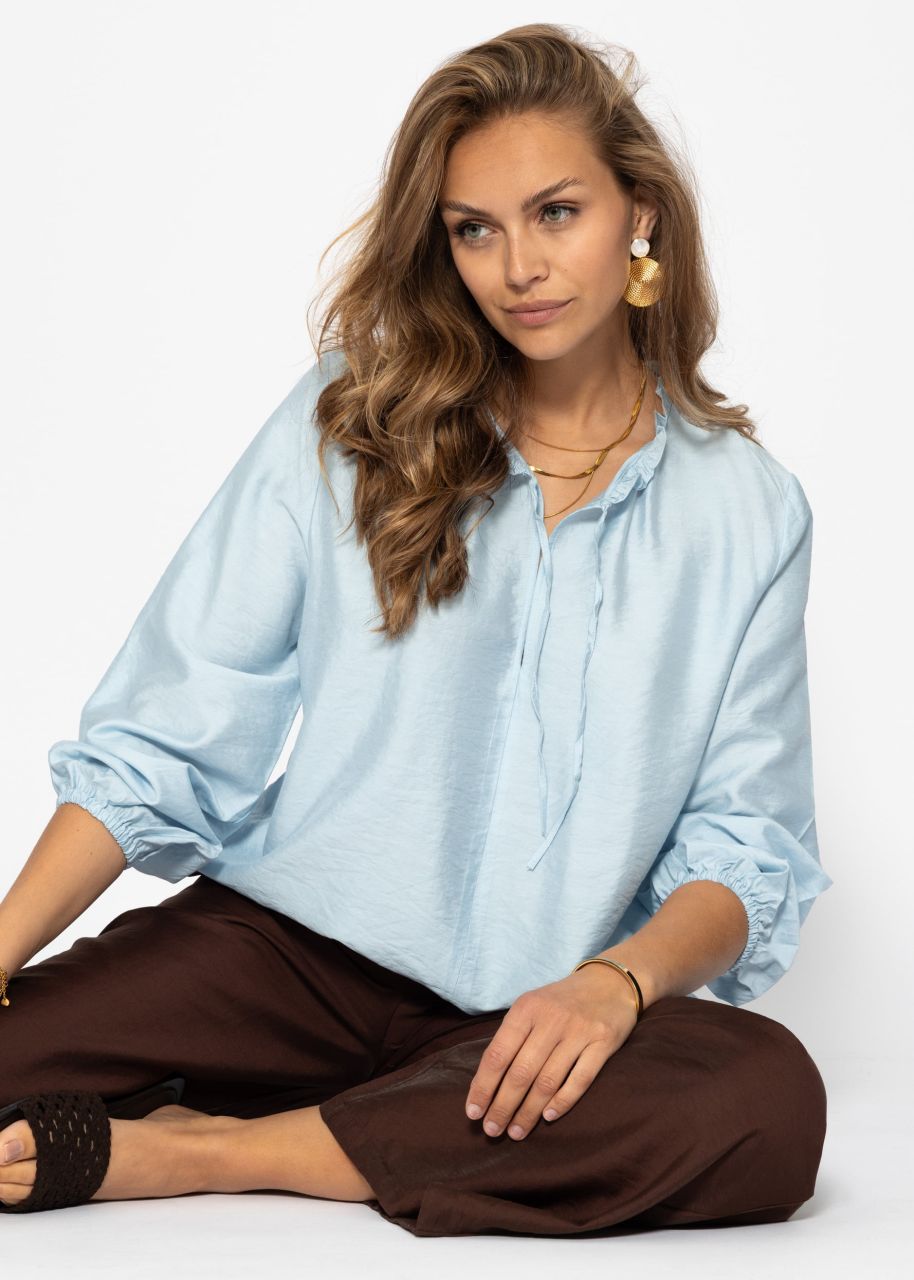 V-neck blouse - blue