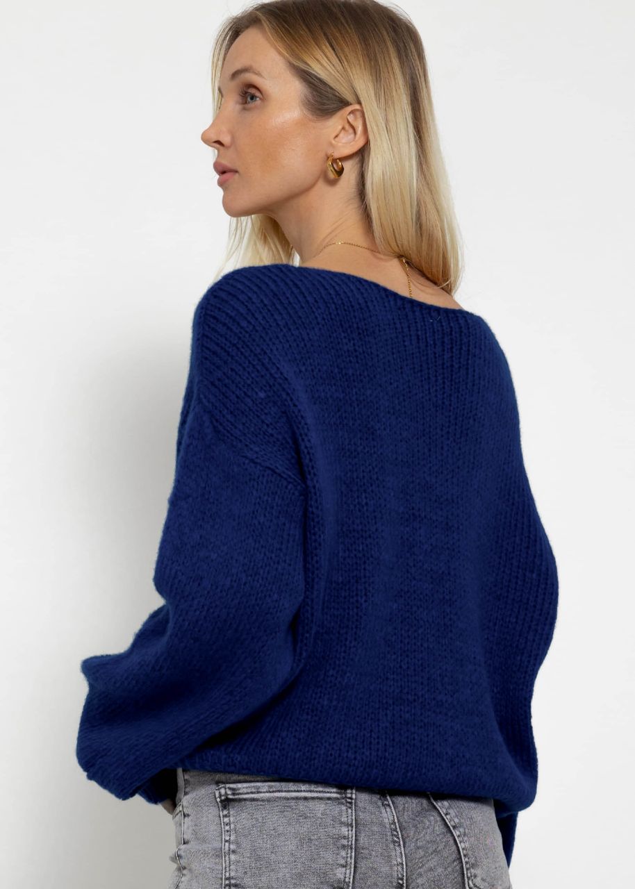 V-neck jumper - royal blue