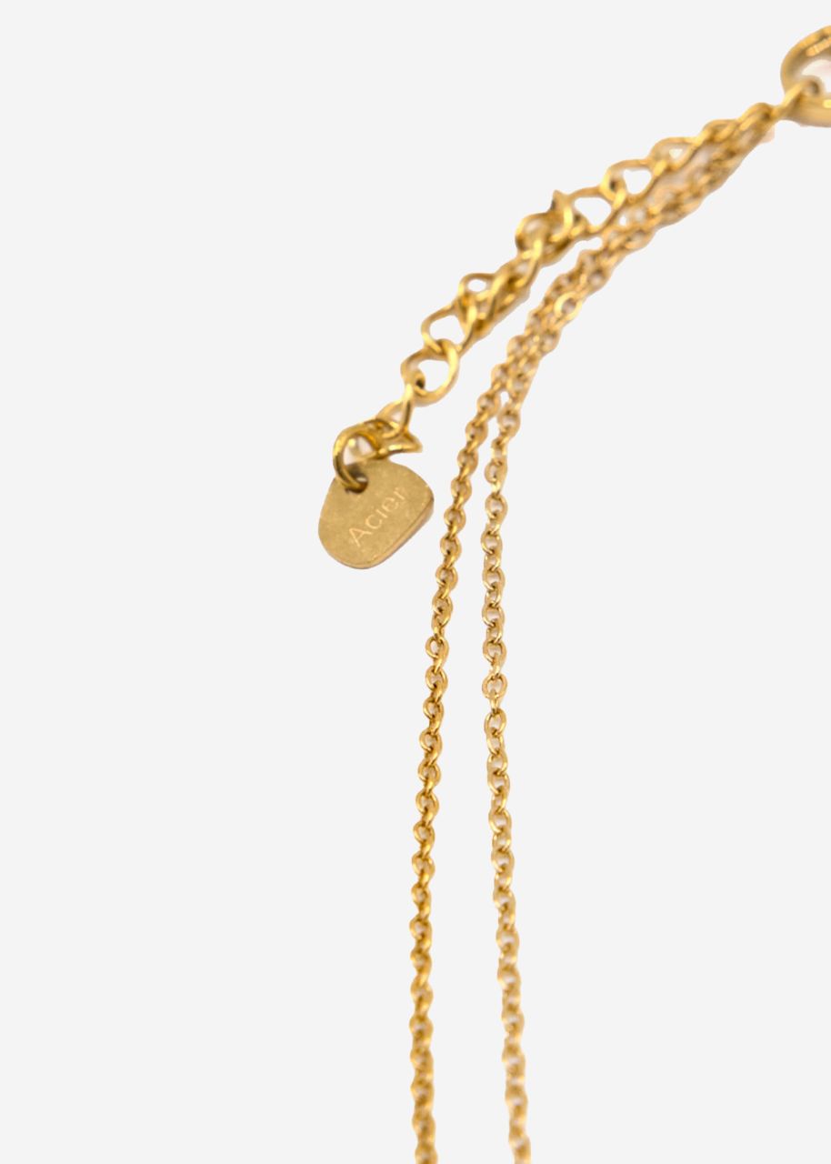Combined chain with pendants, gold