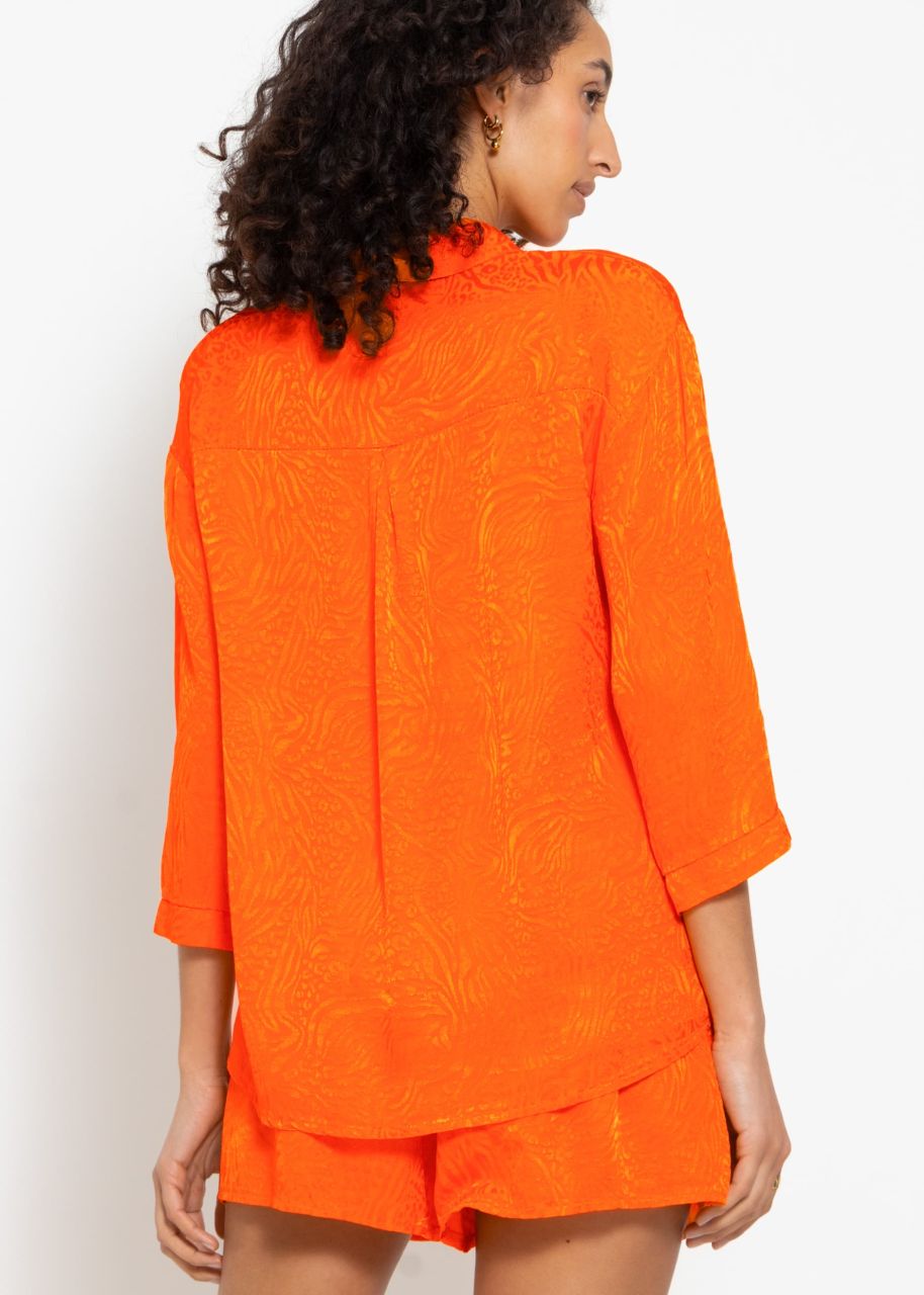Jacquard blouse shirt - orange