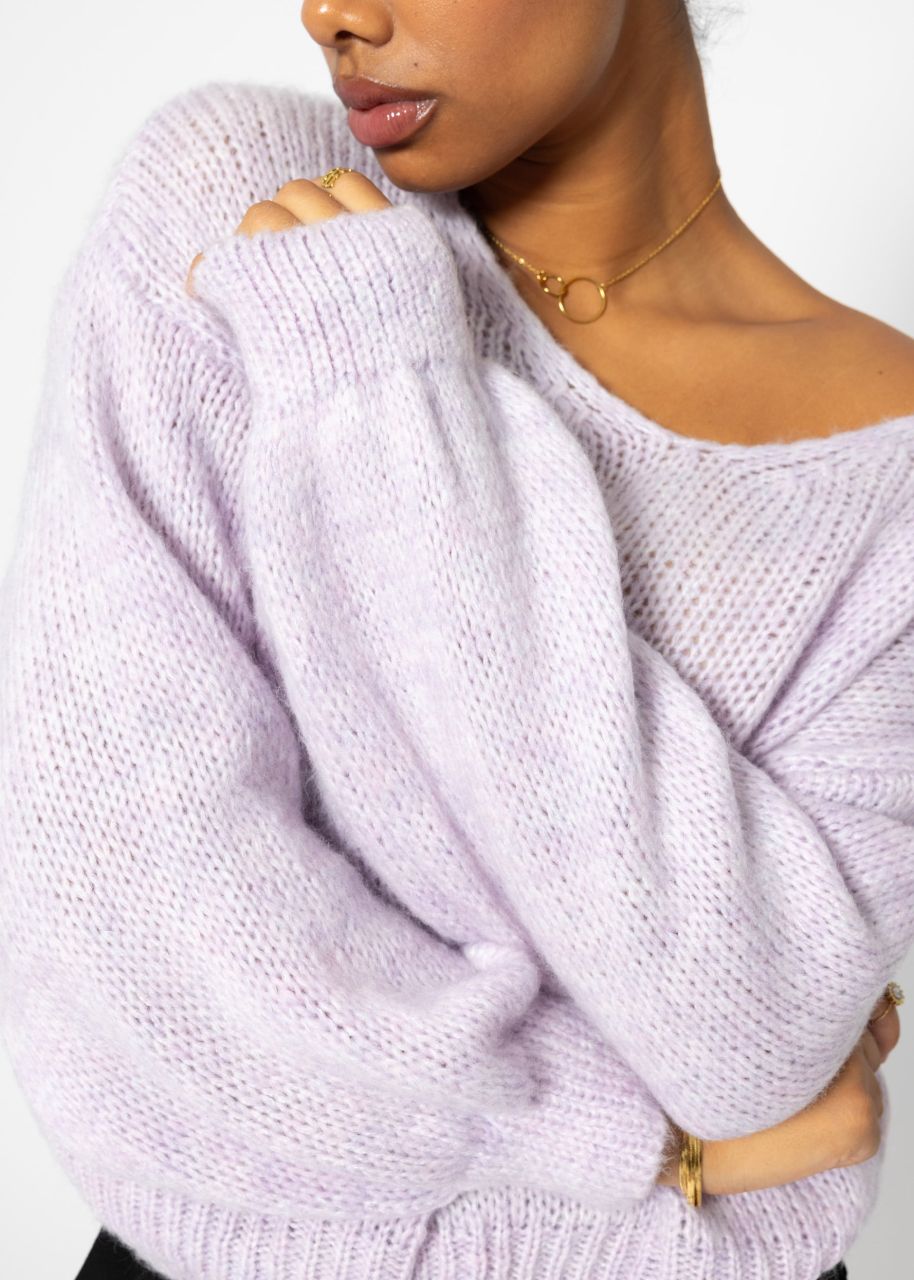 V-neck jumper - lilac