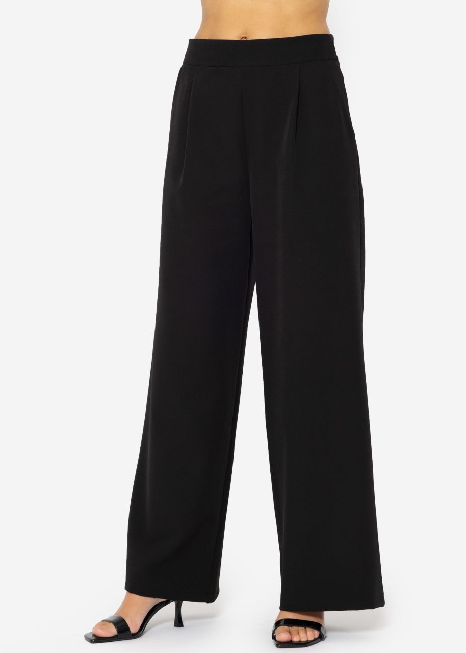 Fabric trousers with side zip - black