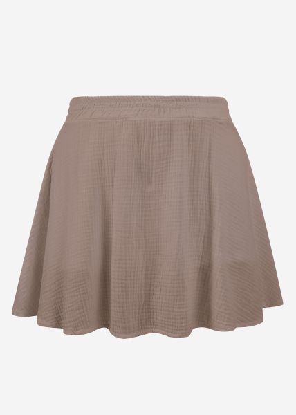 Muslin skirt-shorts, taupe