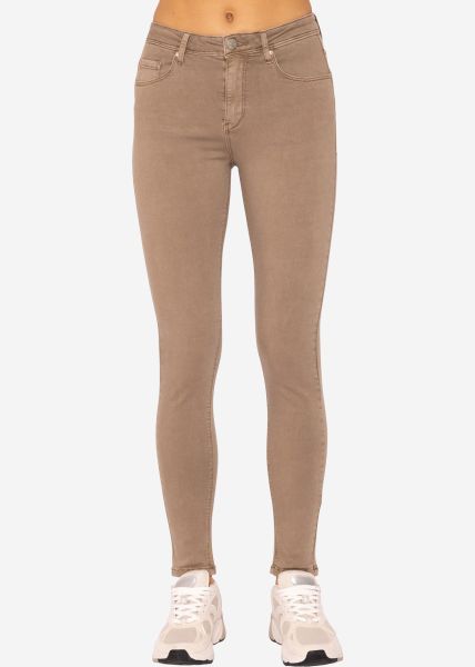 Stretchy push up jeans, taupe