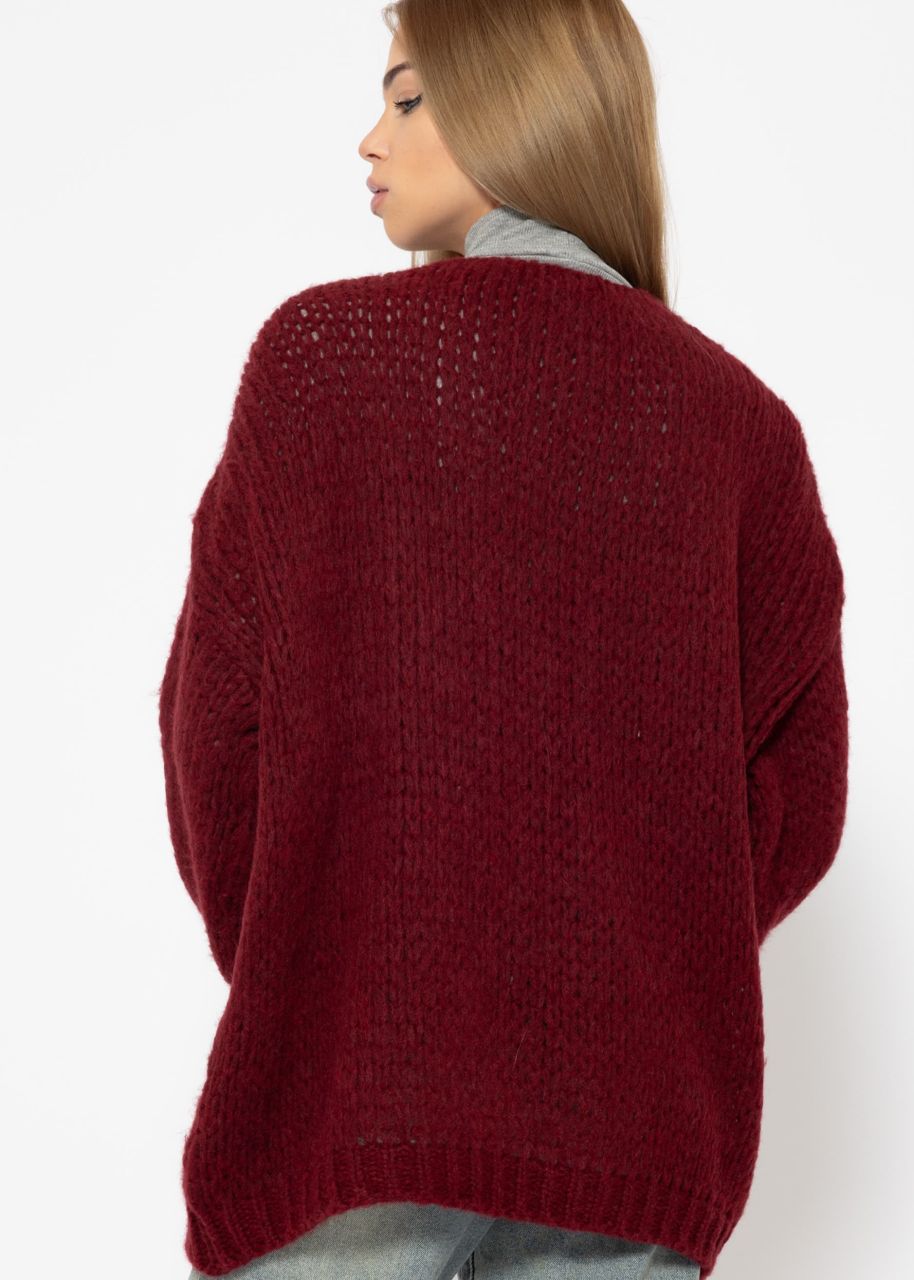 Oversize cardigan - burgundy red