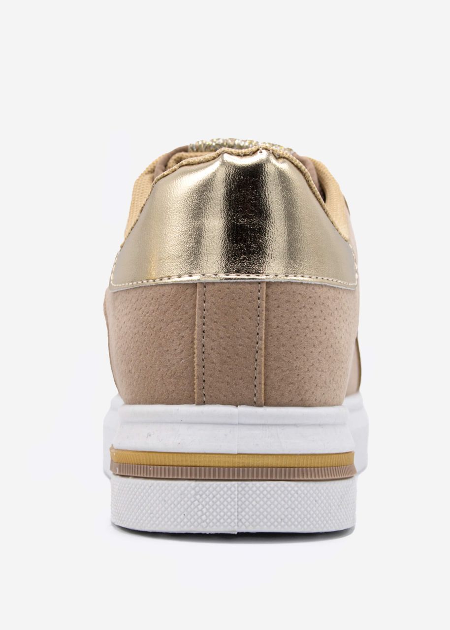 Sneaker with embossing, beige