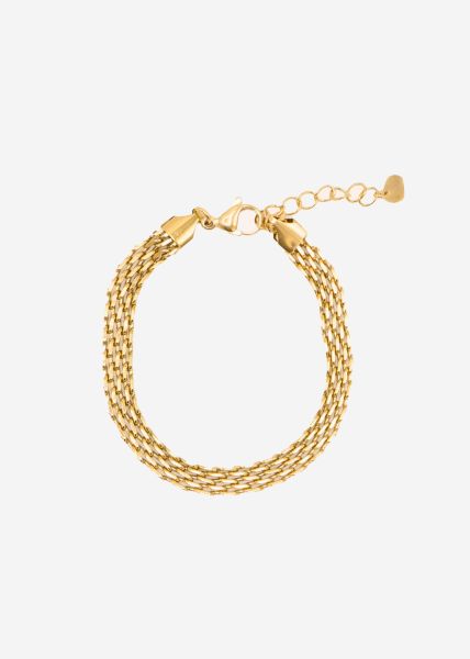 Wide link bracelet - gold