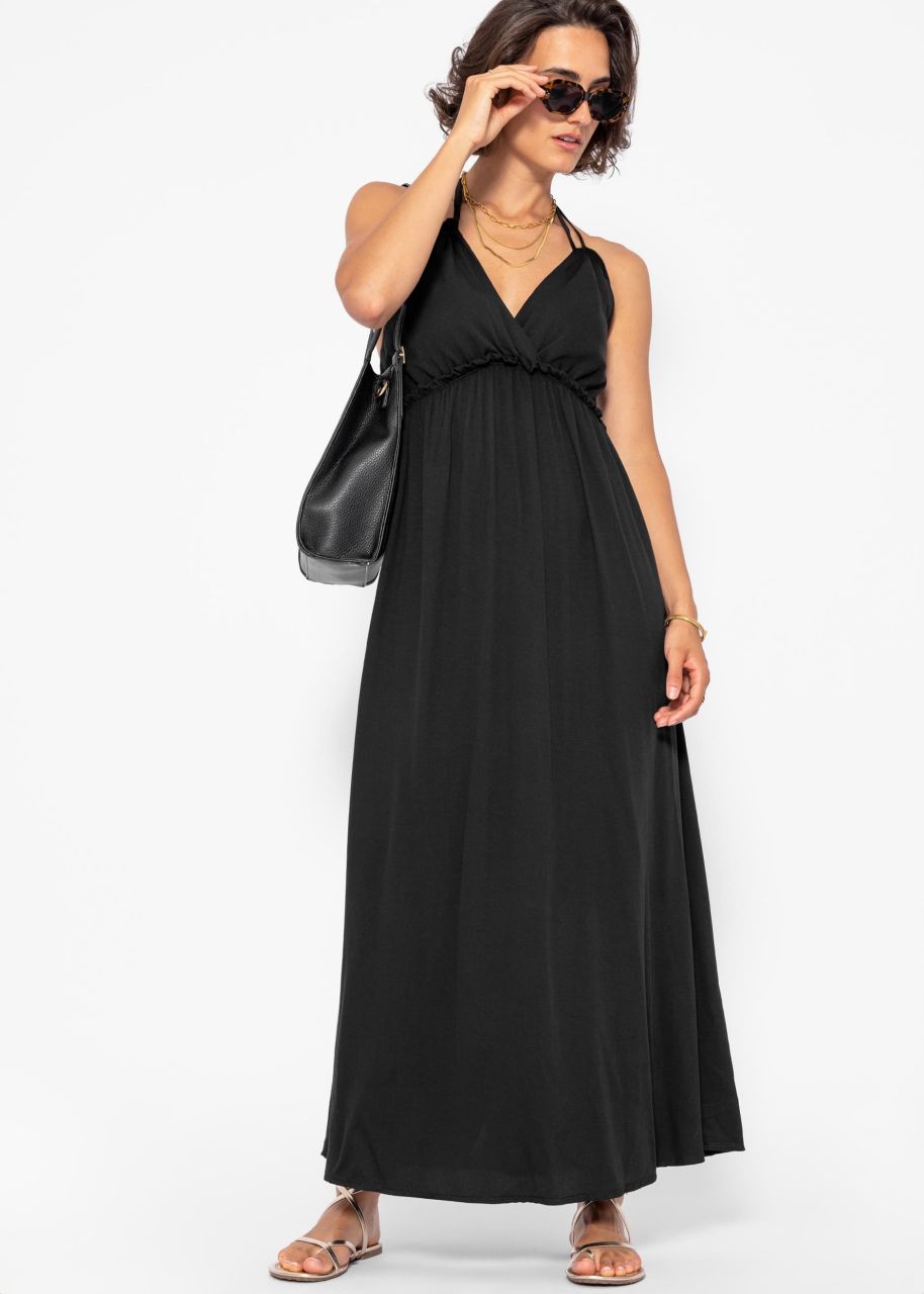 Halter neck maxi dress - black