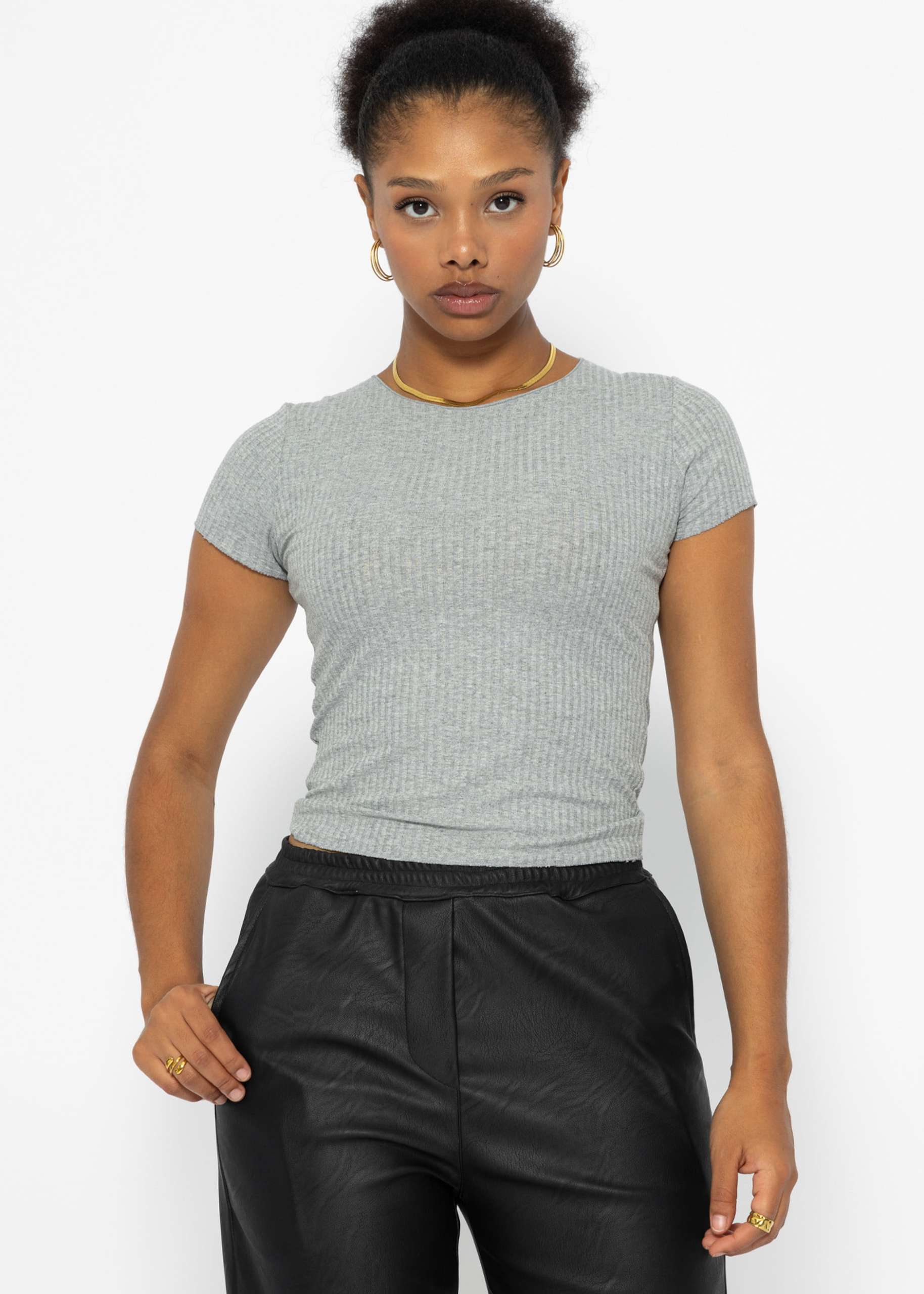 Crop shirt, gray