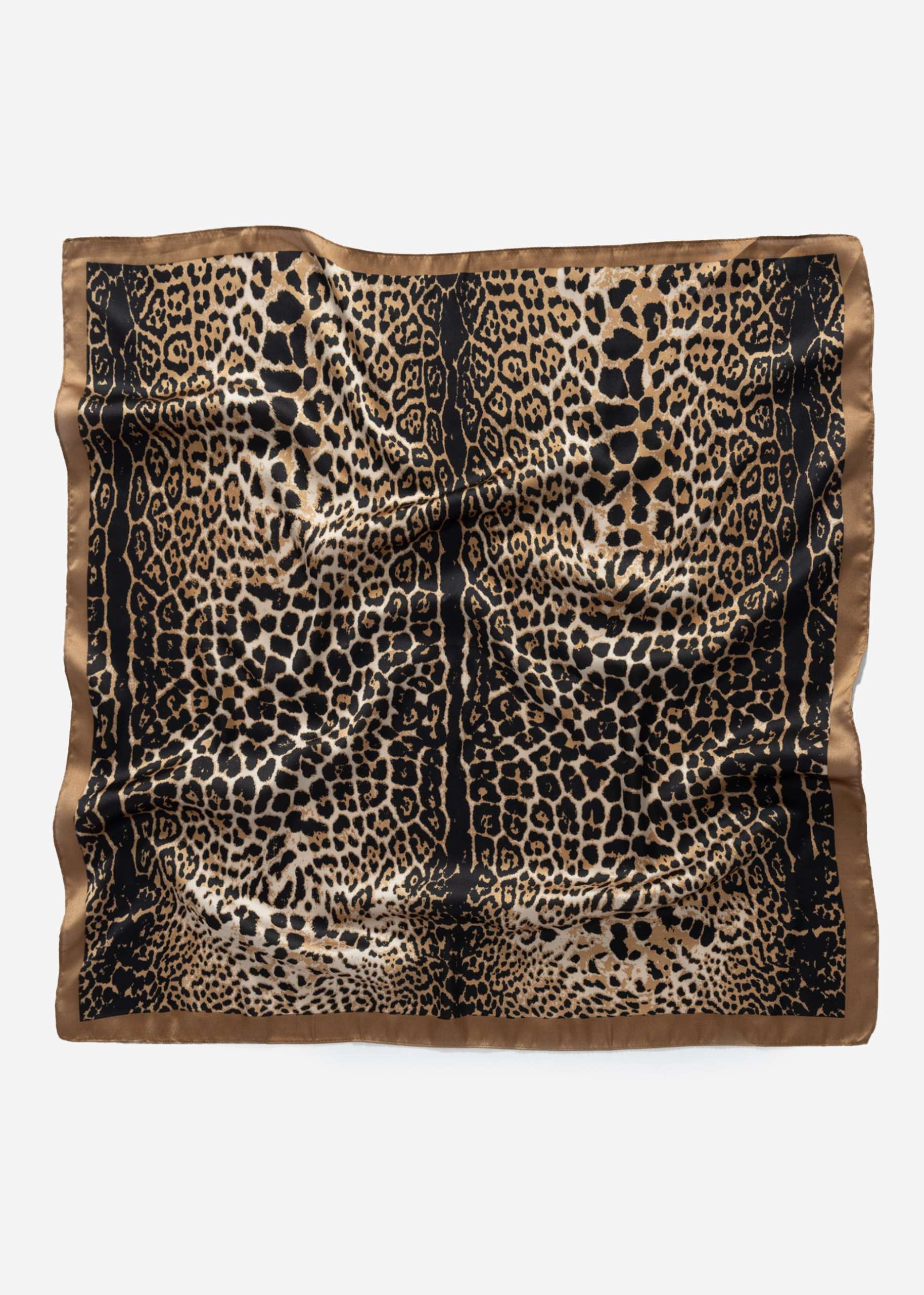 Scarf with leo print - brown